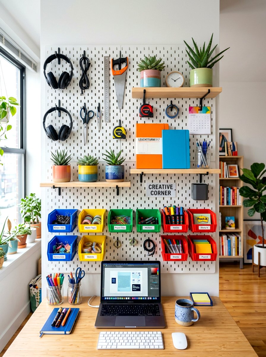 Pegboard Wall System - 30 command center ideas