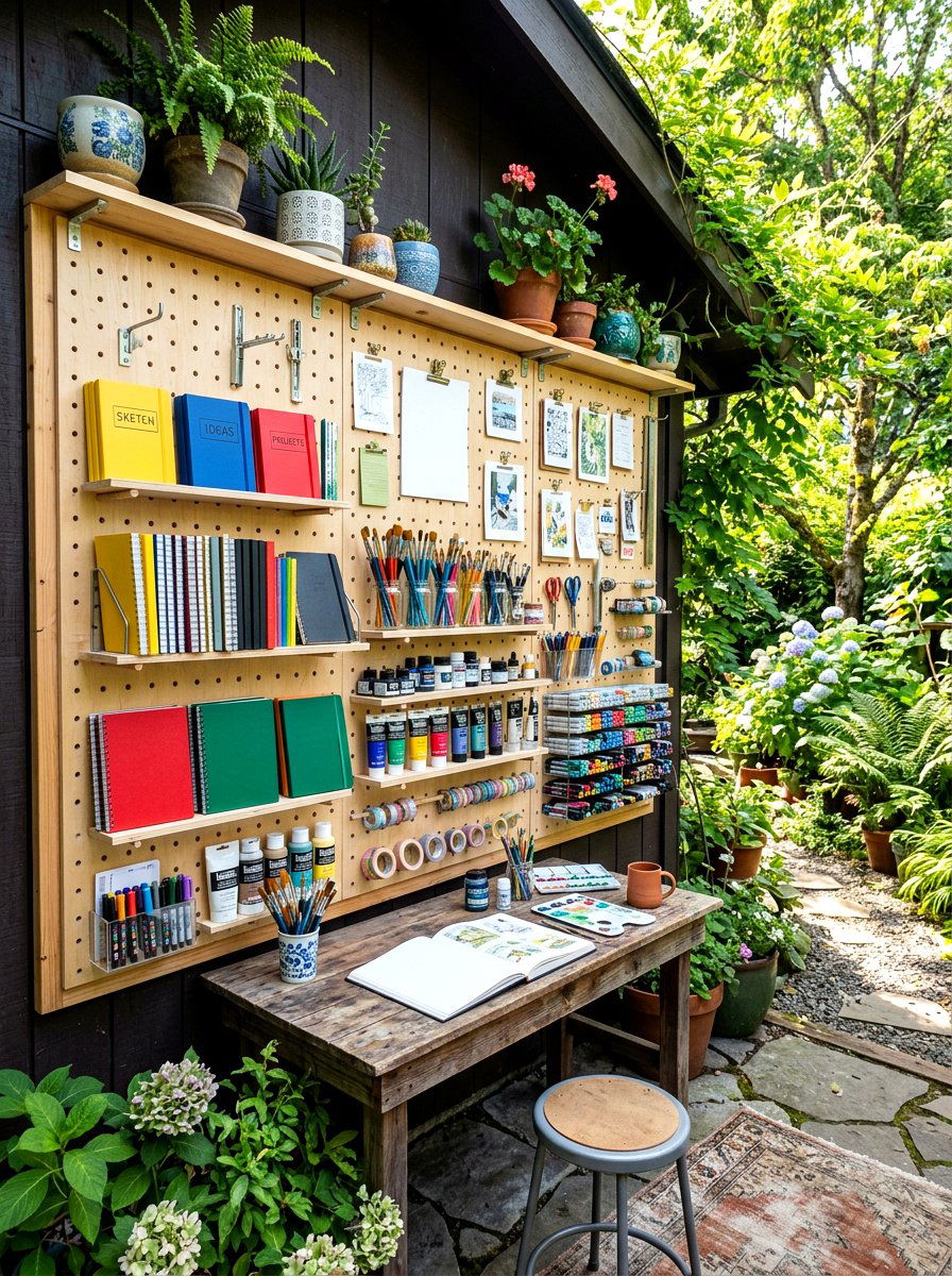 Pegboard Wall System - 30 notebook storage ideas