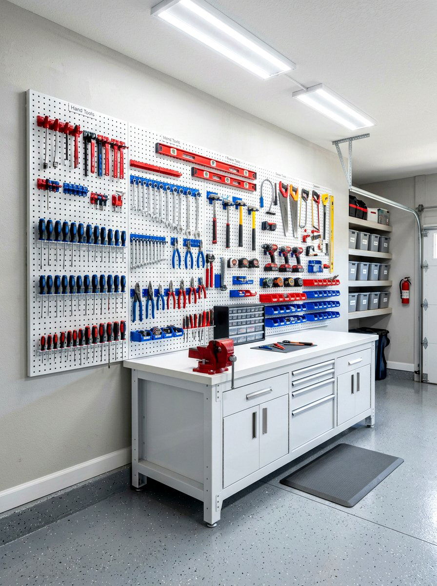 Pegboard Wall System - 30 clean garage aesthetic ideas