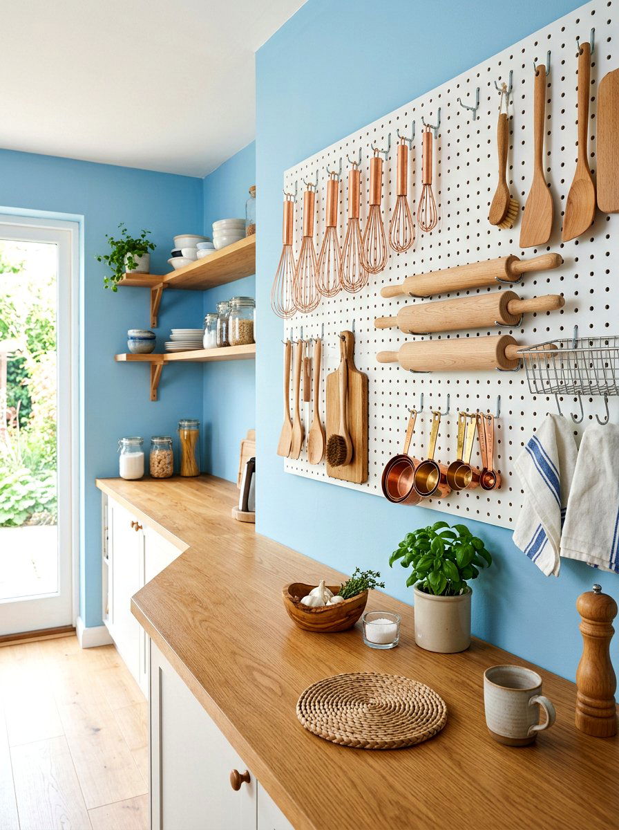 Pegboard tool organizer - 30 baking corner ideas