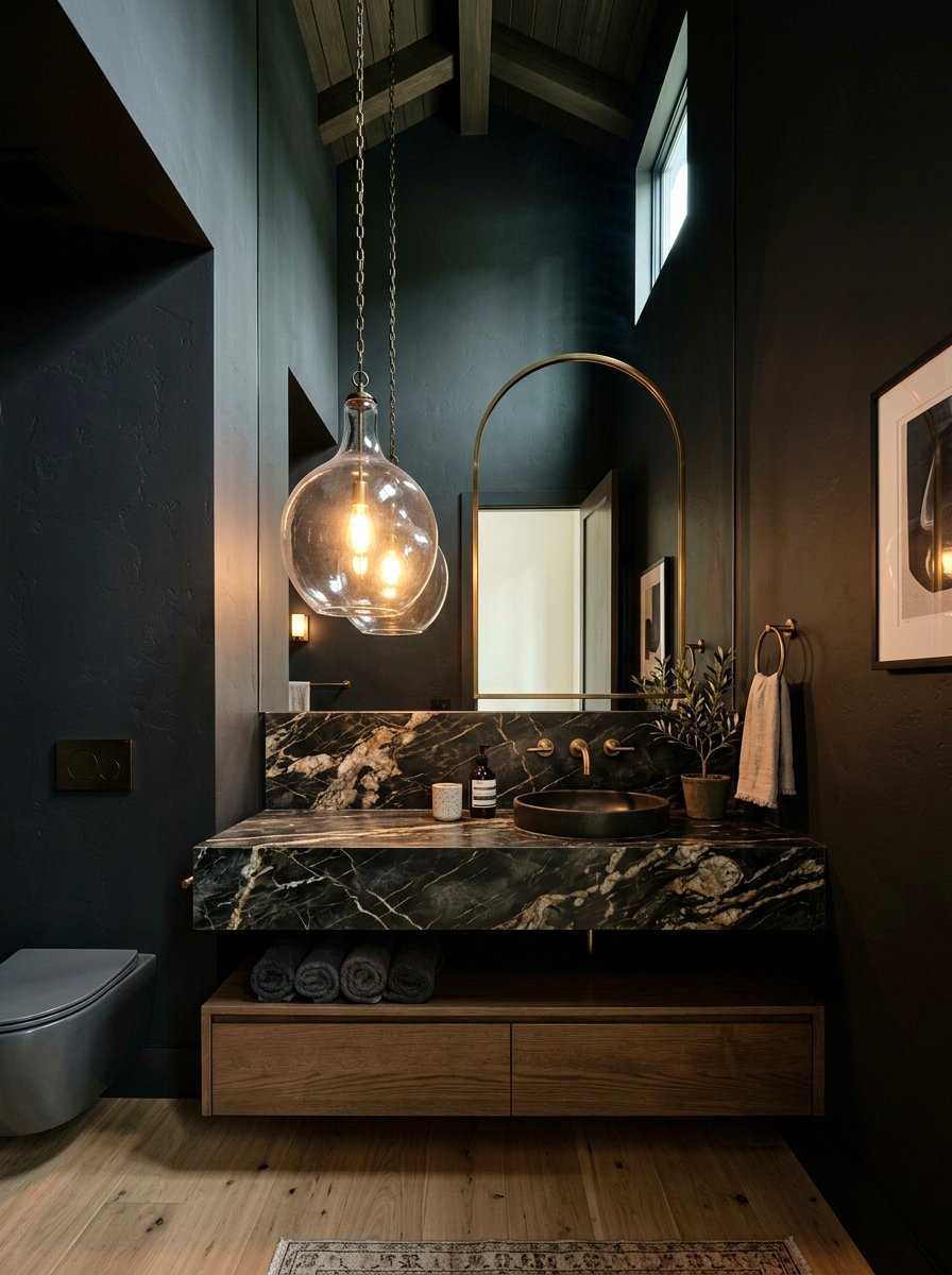 Pendant Light Powder Room - 30 powder room ideas