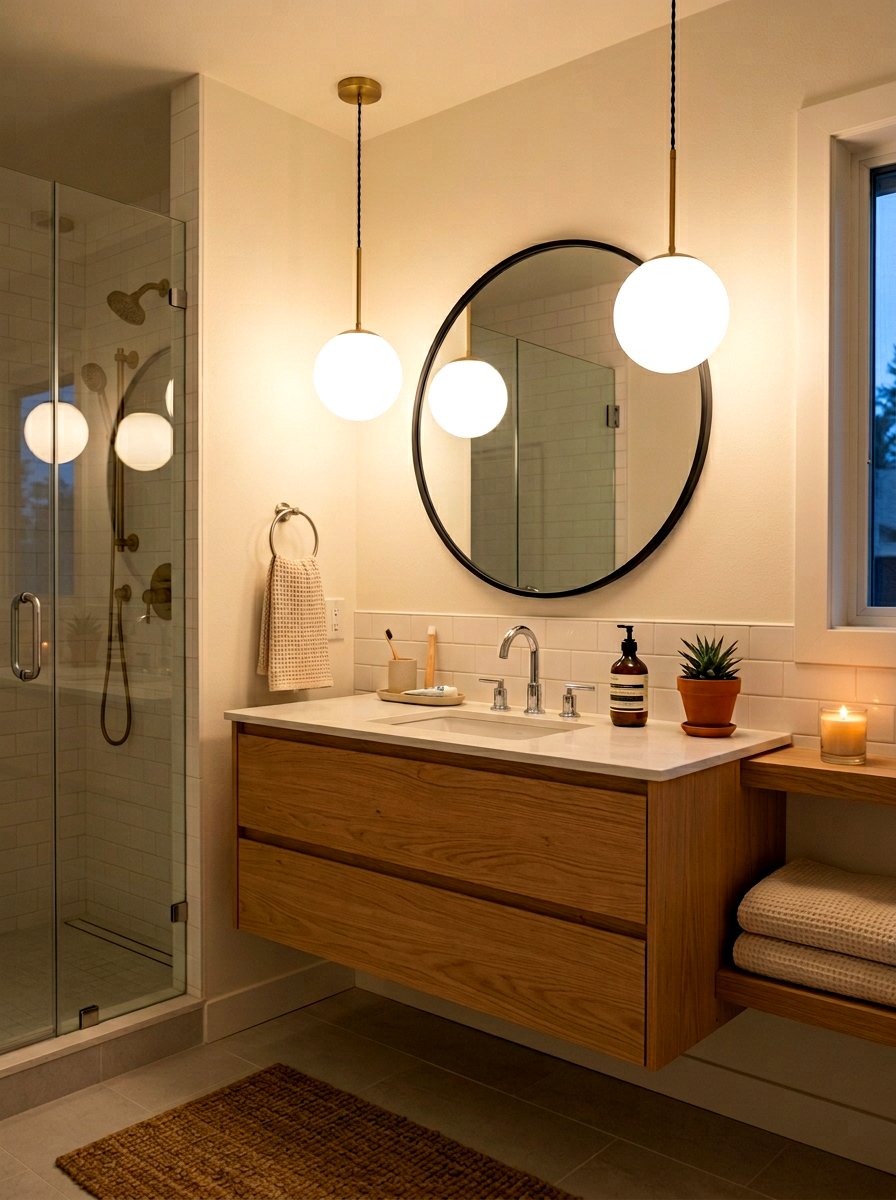 Pendant bathroom lighting - 30 Scandinavian bathroom ideas