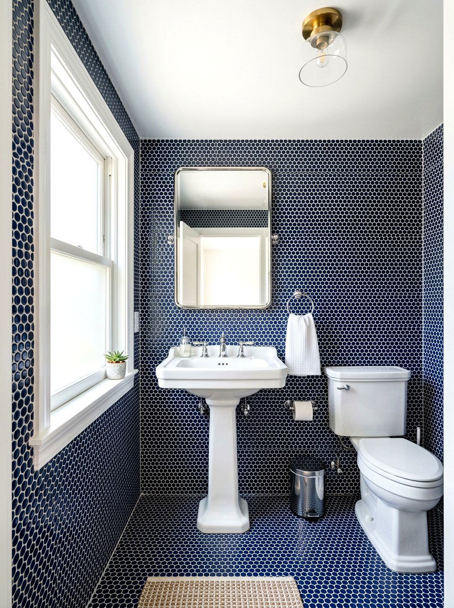 Penny Tile Bathroom - 30 floor to ceiling tile bathroom ideas