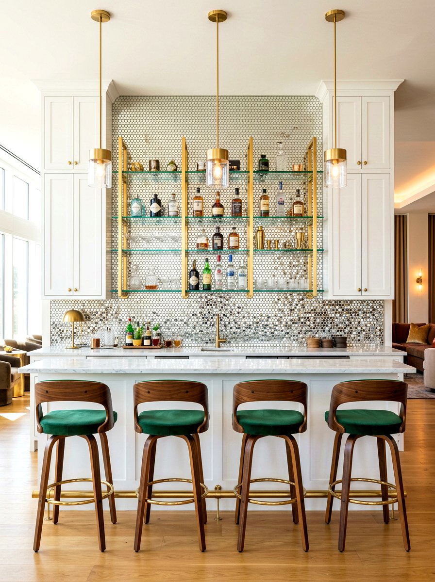 Penny Tile Mirror Backsplash - 30 mirror backsplash ideas