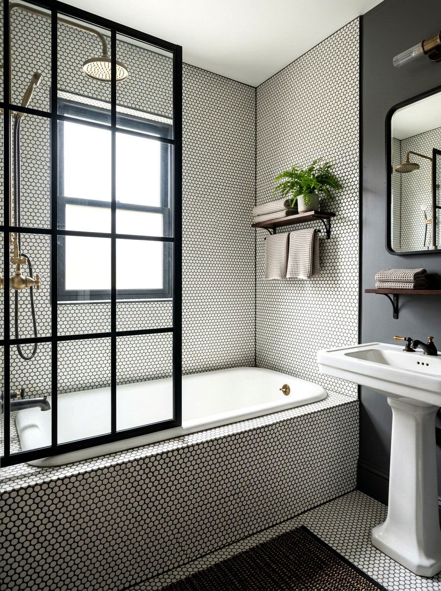 Penny tile surround - 30 tub surround ideas