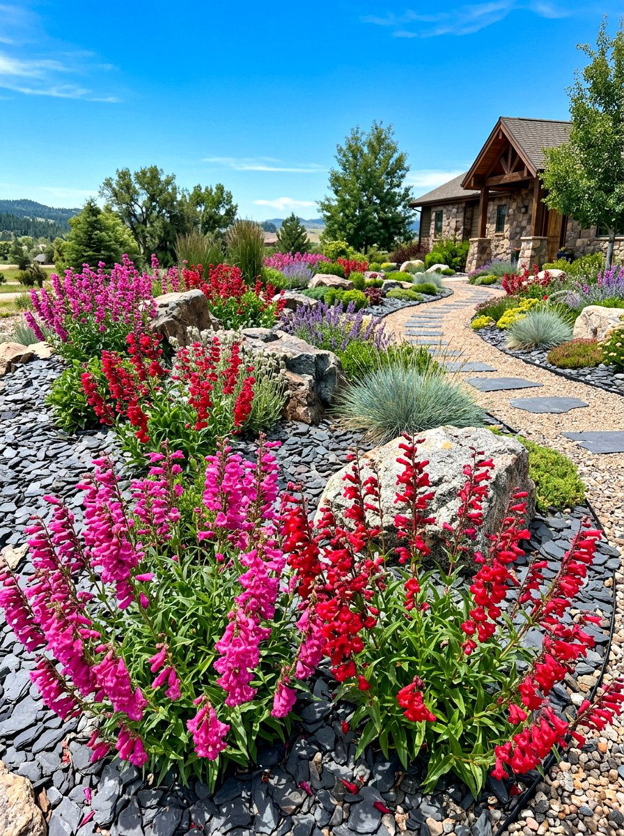 Penstemon Garden - 30 hummingbird garden ideas
