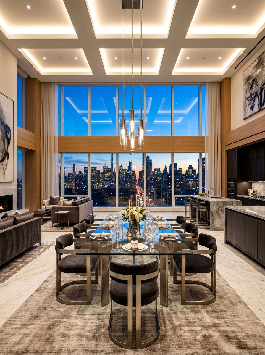Penthouse Open Plan Dining - 30 open plan dining room ideas