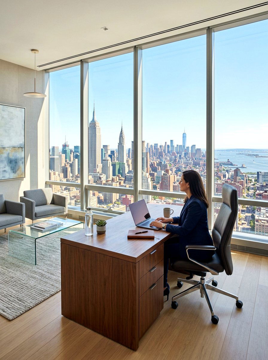 Penthouse View Executive Office - 30 executive home office ideas