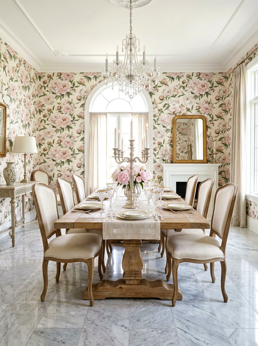 Peonies Wallpaper - 30 floral dining wallpaper ideas