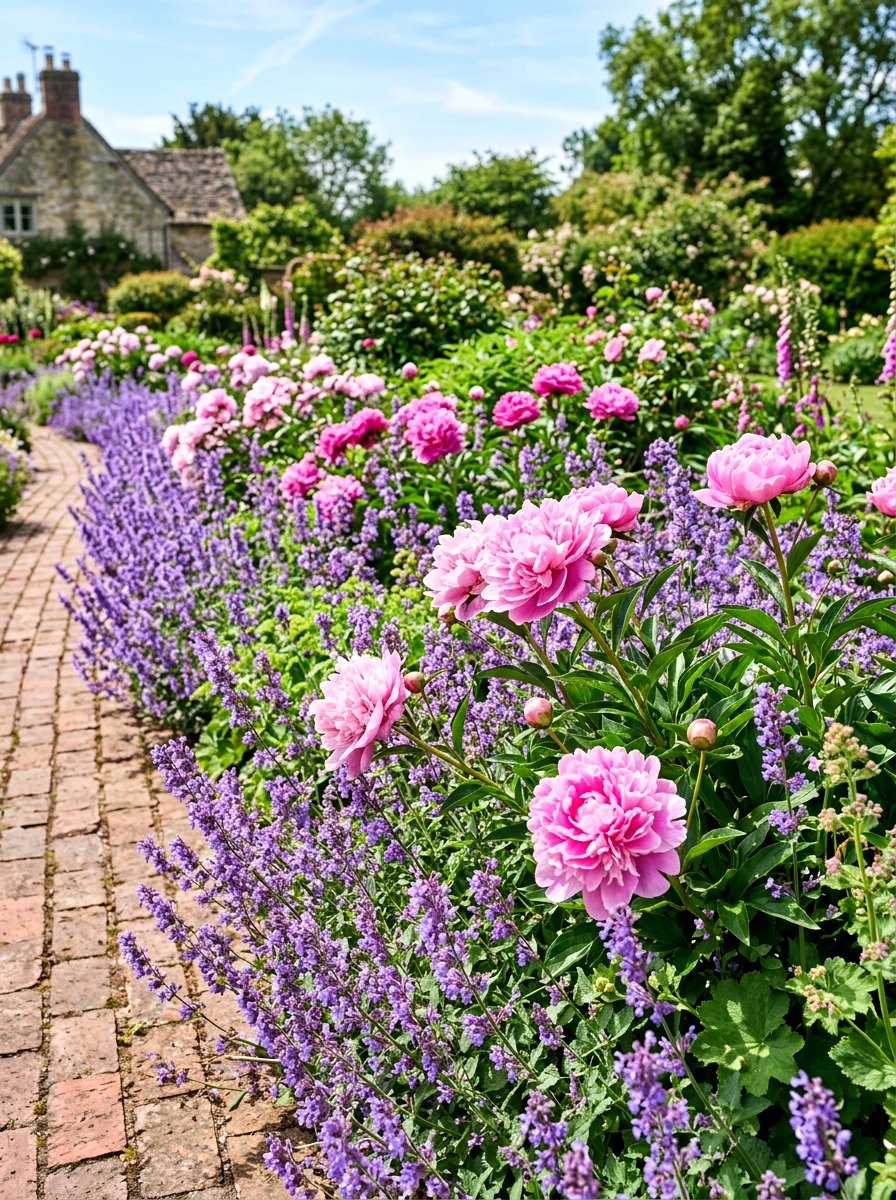 Peony And Catmint Border - 30 peony garden ideas
