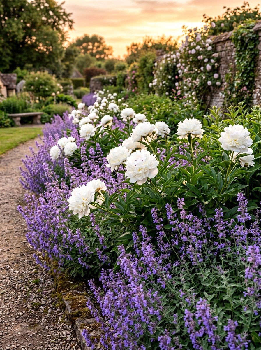 Peony And Catmint Border - 30 peony border ideas