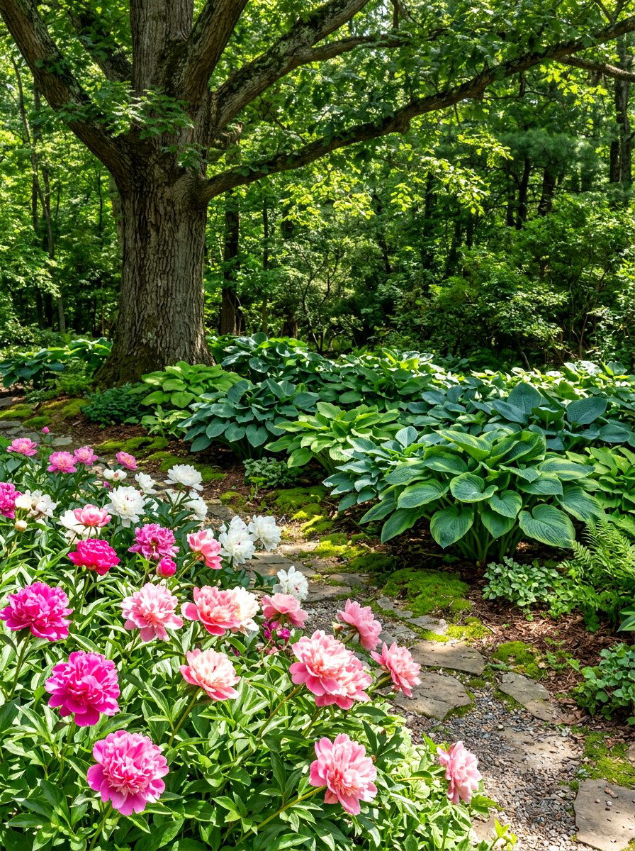 Peony And Hosta Garden - 30 peony garden ideas