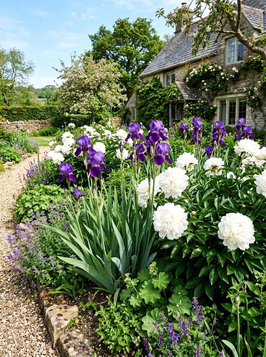 Peony And Iris Garden - 30 peony garden bed ideas