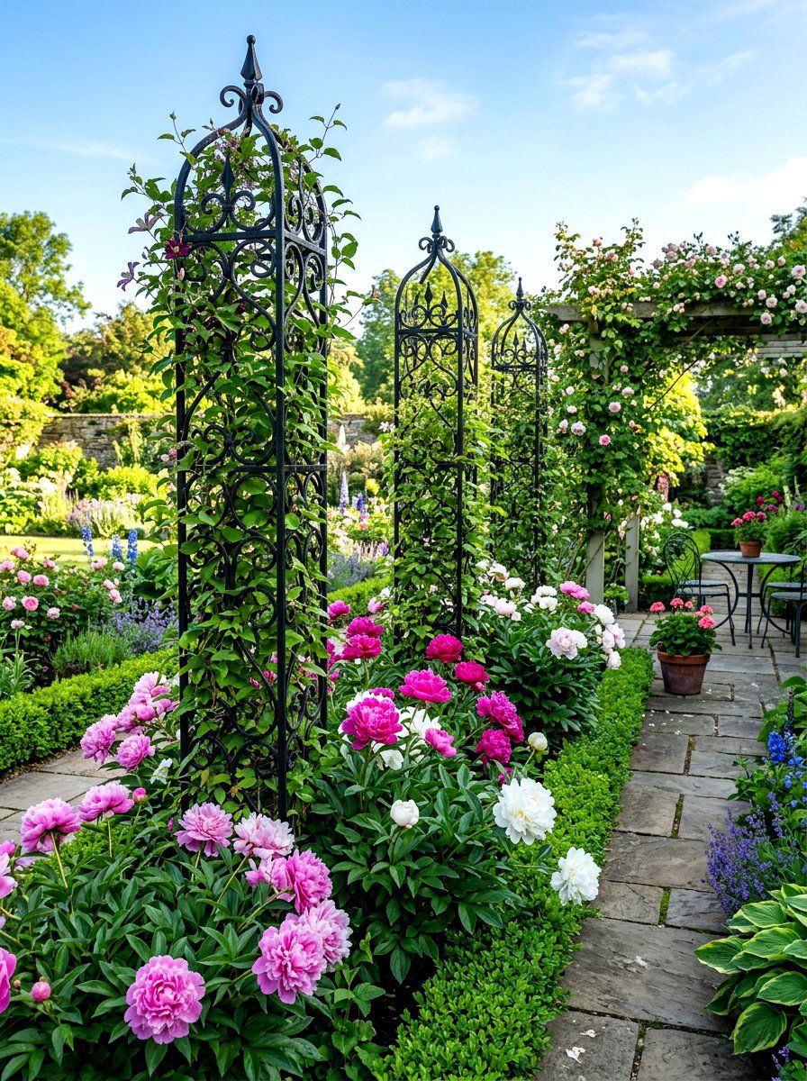 Peony And Trellis Garden - 30 peony garden ideas