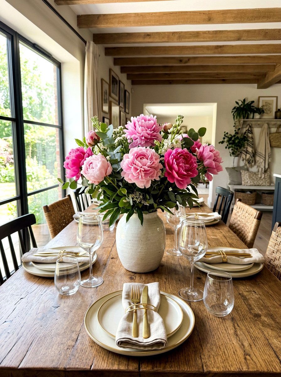 Peony Flower Arrangement - 30 floral centerpiece ideas