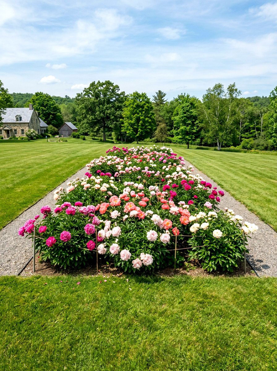 Peony Garden Under Sunlight - 30 peony garden bed ideas