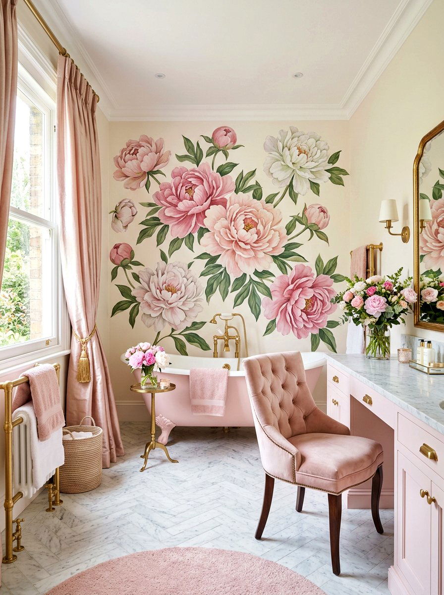 Peony Pastel Suite - 30 bloomcore bathroom ideas
