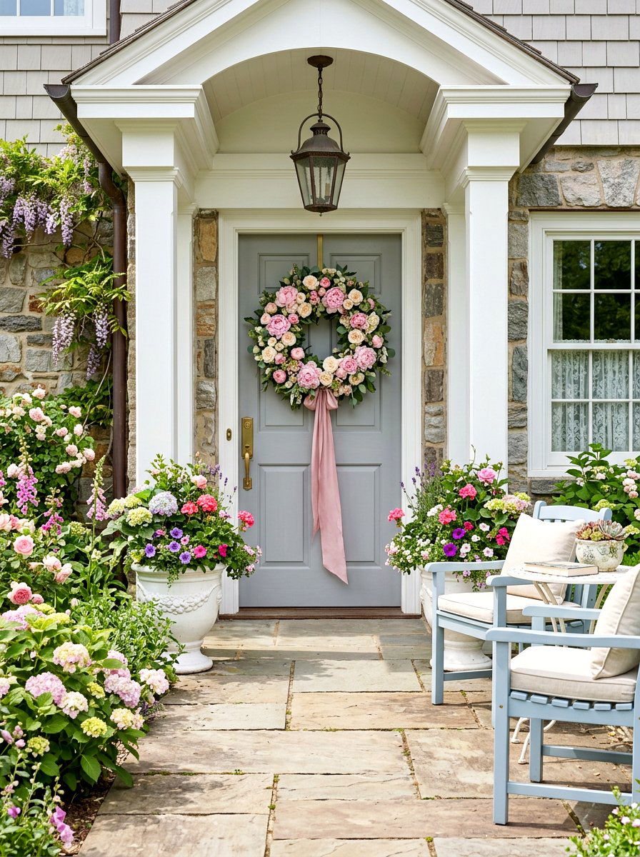 Peony Wreath - 30 door wreath ideas