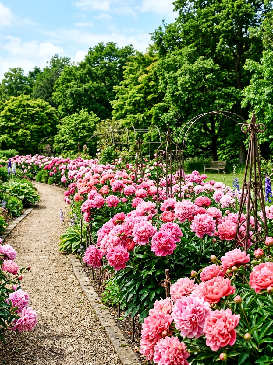 Peony flower beds - 30 fragrance garden backyard ideas