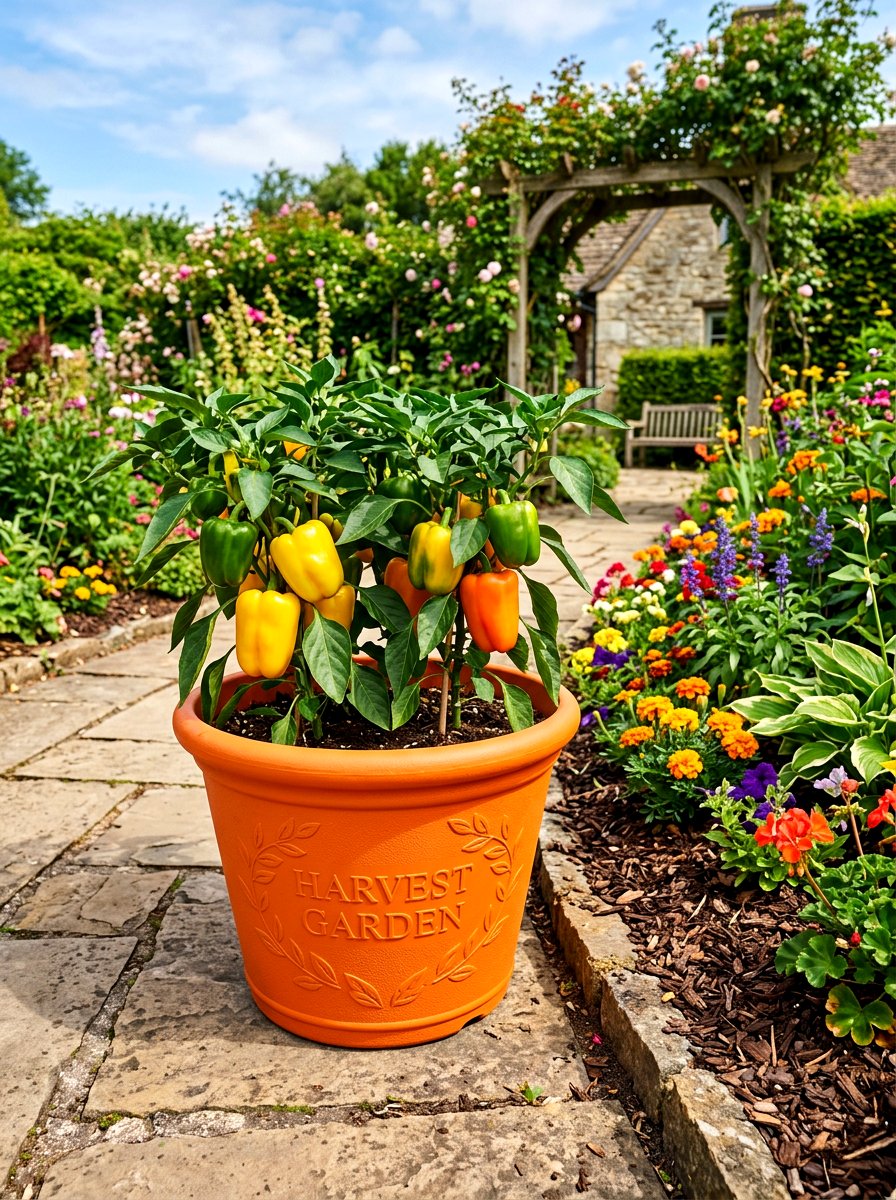 Pepper Tub - 30 vegetable container garden ideas