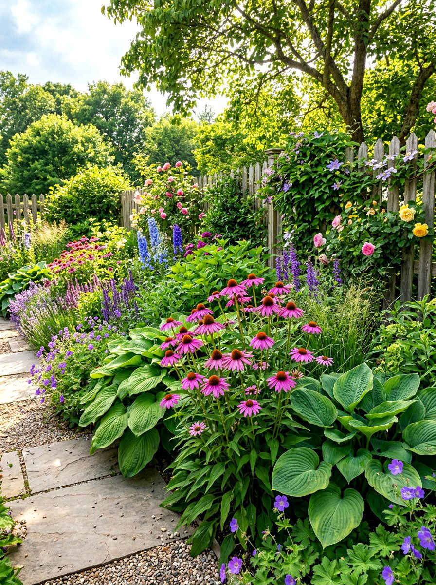 Perennial Border Garden - 30 simple landscaping ideas