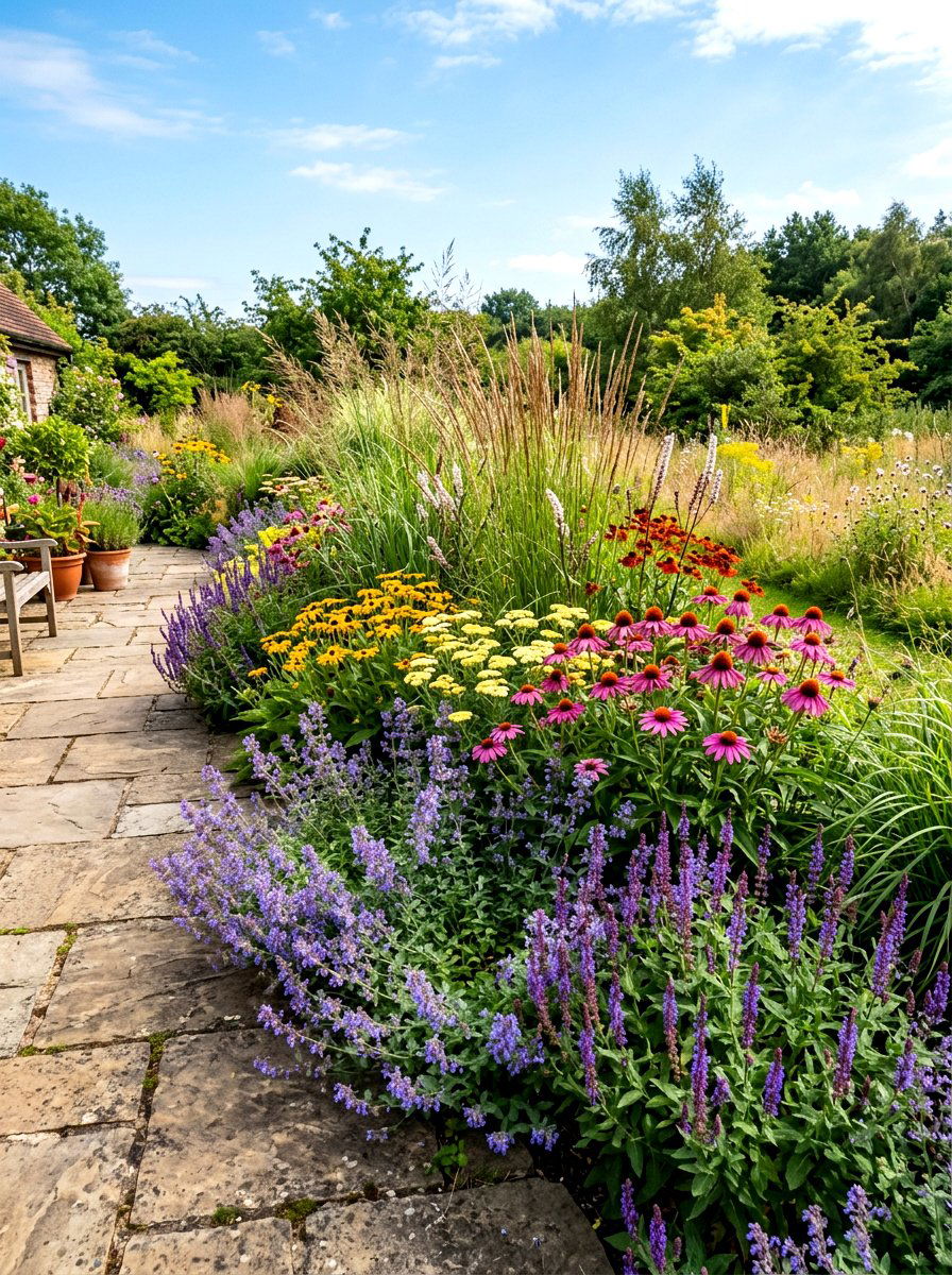 Perennial Border Mix - 30 meadow style backyard ideas
