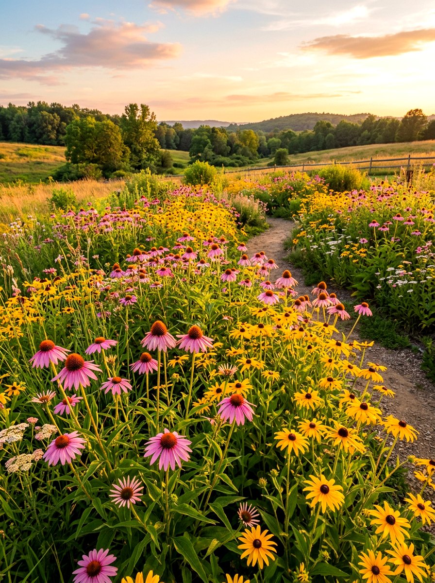 Perennial Coneflower Gardens - 30 flower bed plant ideas