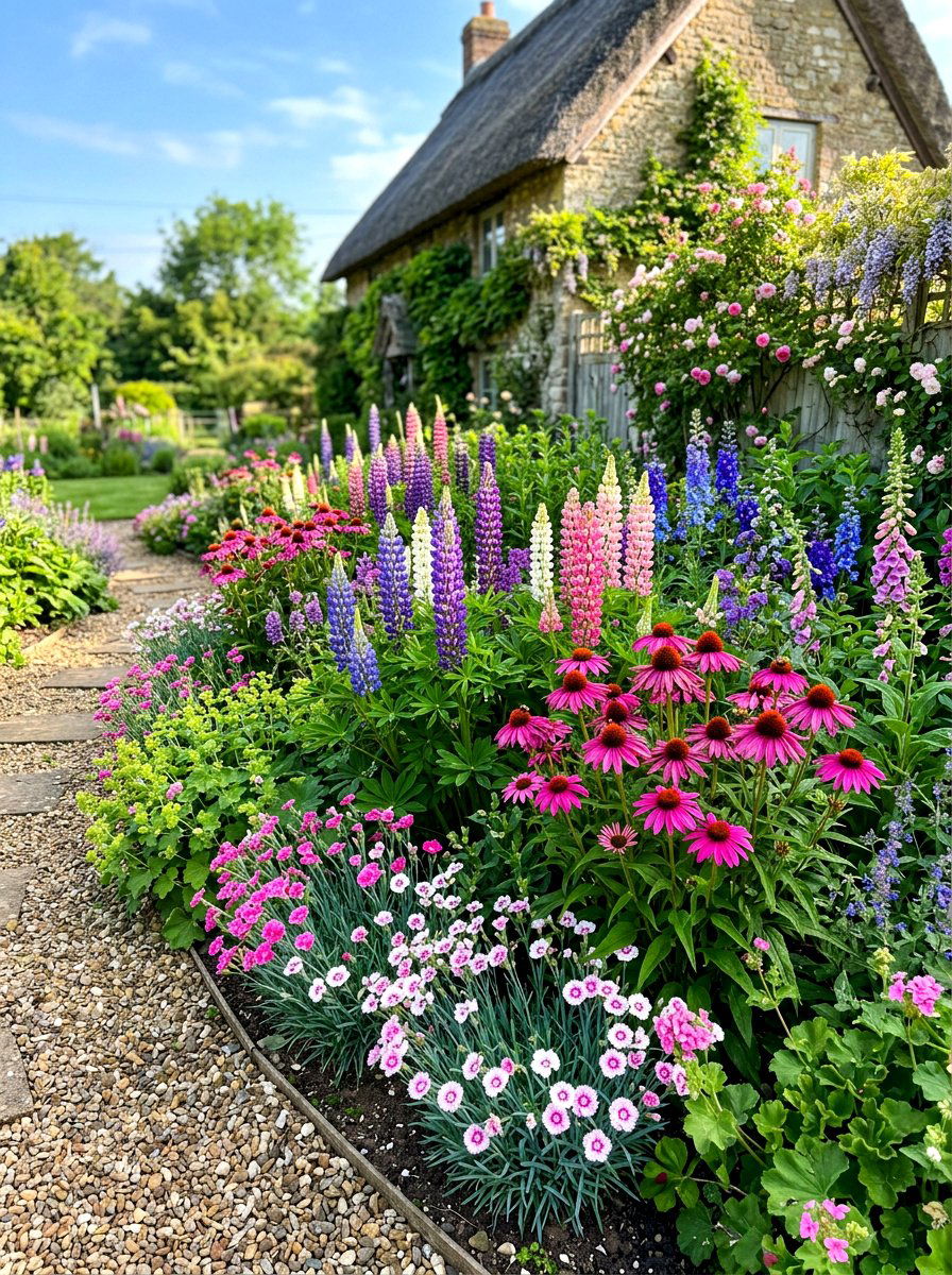Perennial Flower Bed - 30 cottage landscaping ideas
