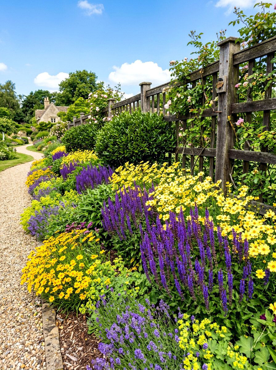Perennial Flower Bed - 30 fence border ideas