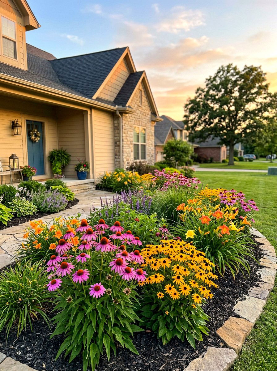Perennial Flower Bed For Curb Appeal - 30 front porch flower bed ideas