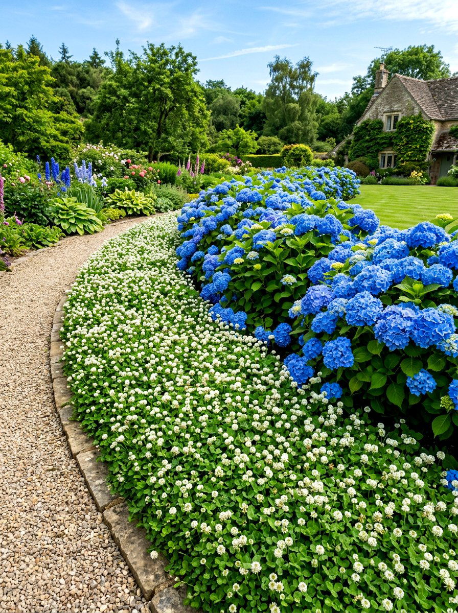 Perennial Flower Clover Border - 30 clover lawn backyard ideas aesthetic