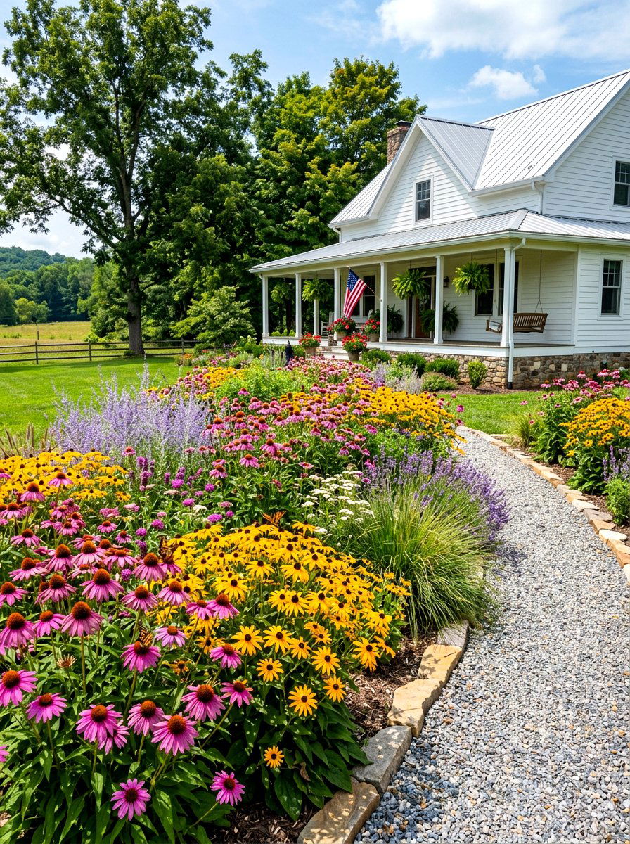 Perennial Flower Garden - 30 farmhouse front yard ideas