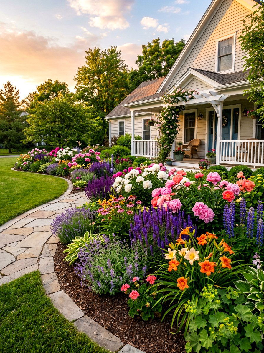 Perennial Garden - 30 front yard garden ideas