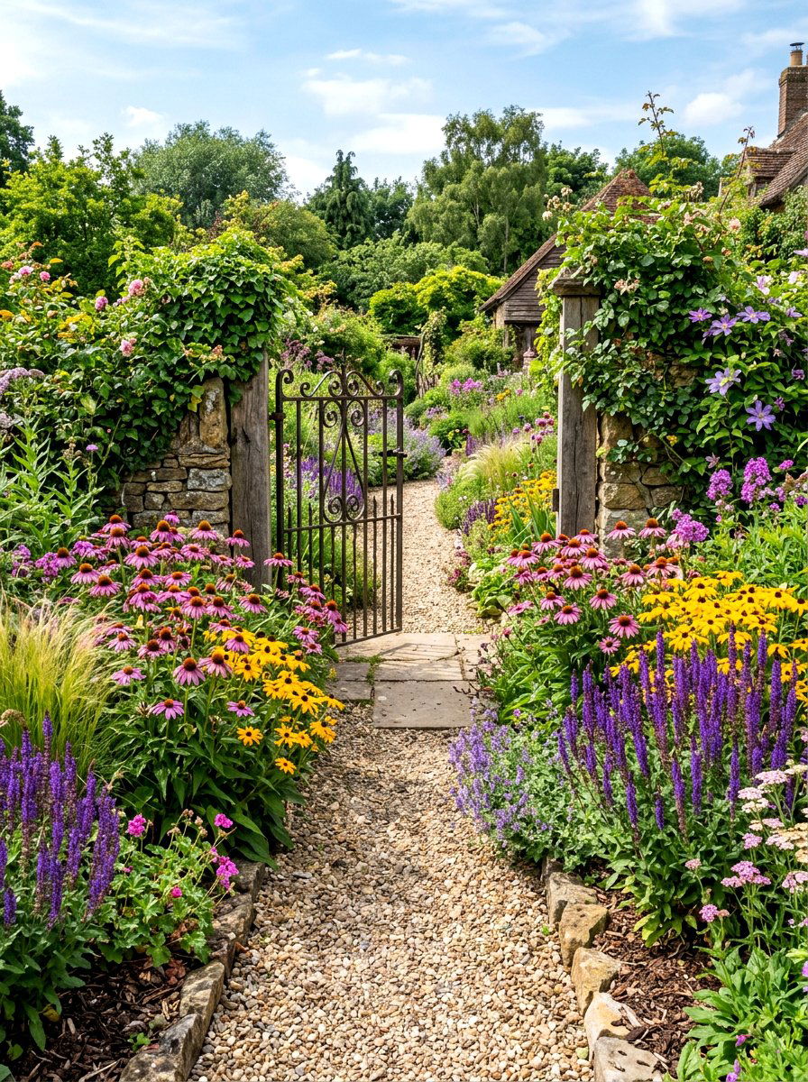 Perennial Gate Border - 30 front gate flower bed ideas