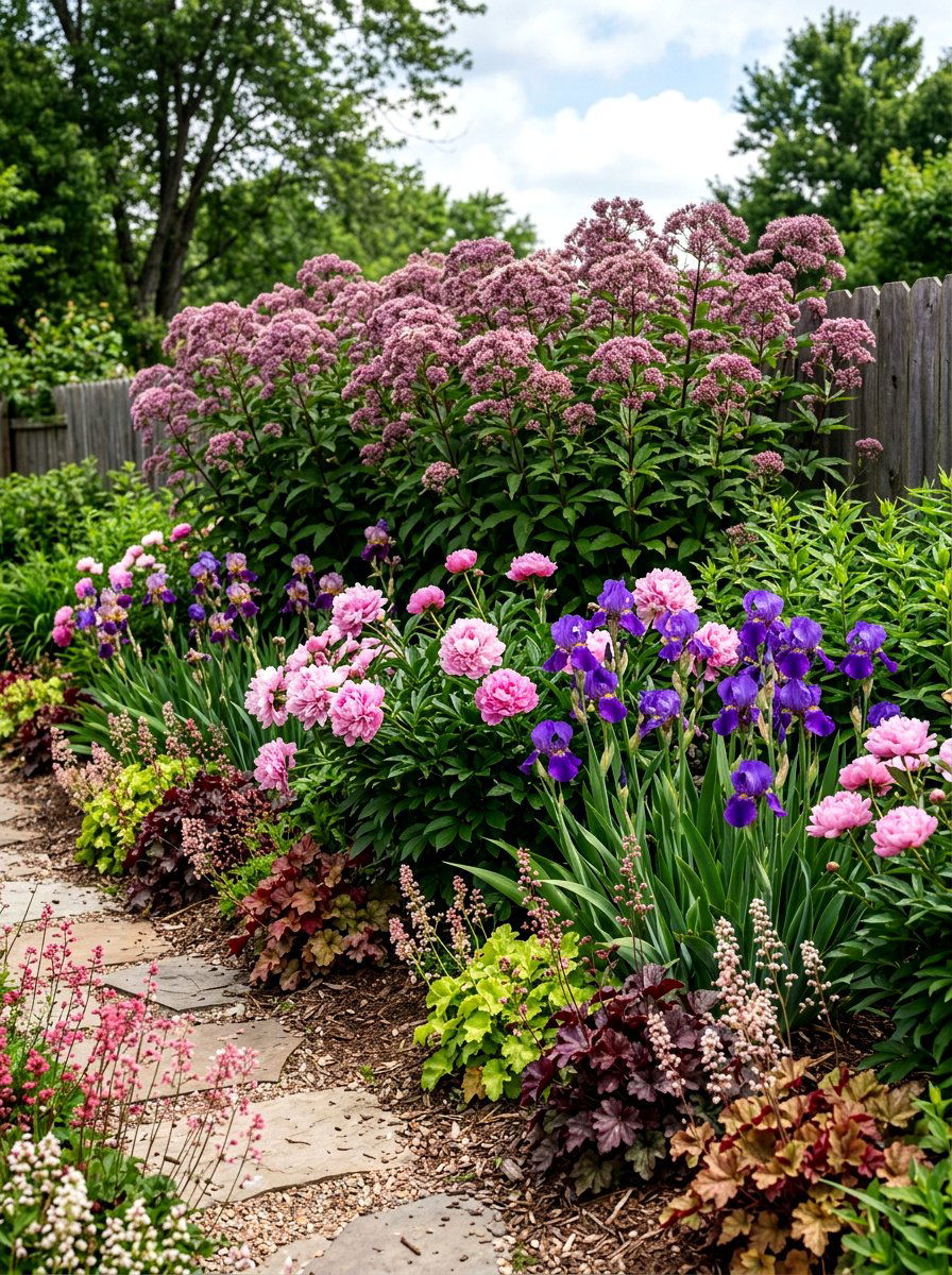 Perennial Layered Flower Garden - 30 layered front yard landscaping ideas