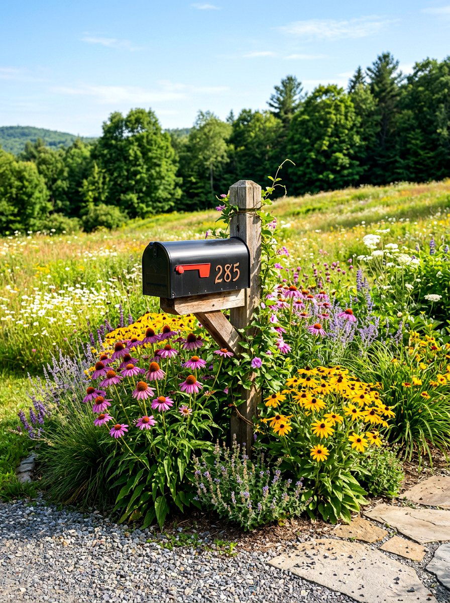 Perennial Mailbox Garden - 30 mailbox landscaping ideas