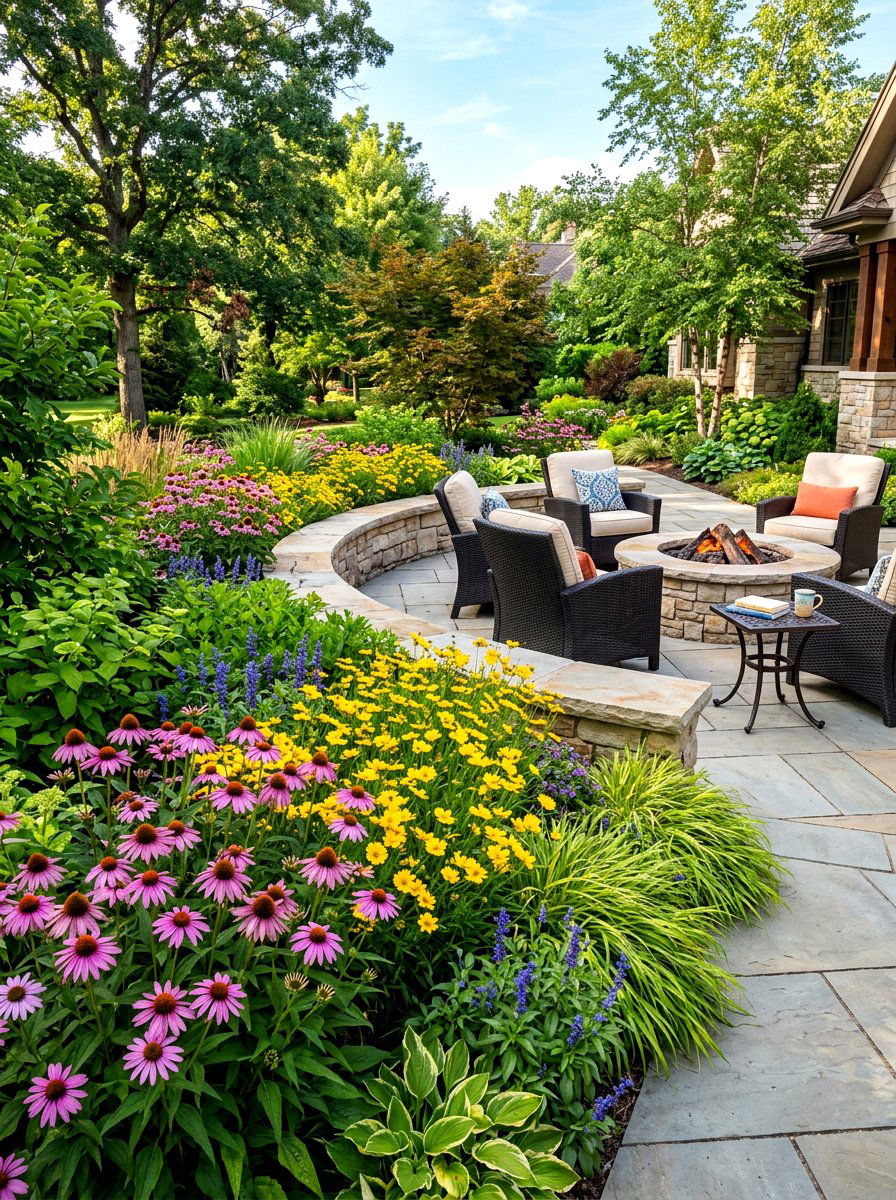 Perennial Patio Border - 30 pollinator patio ideas