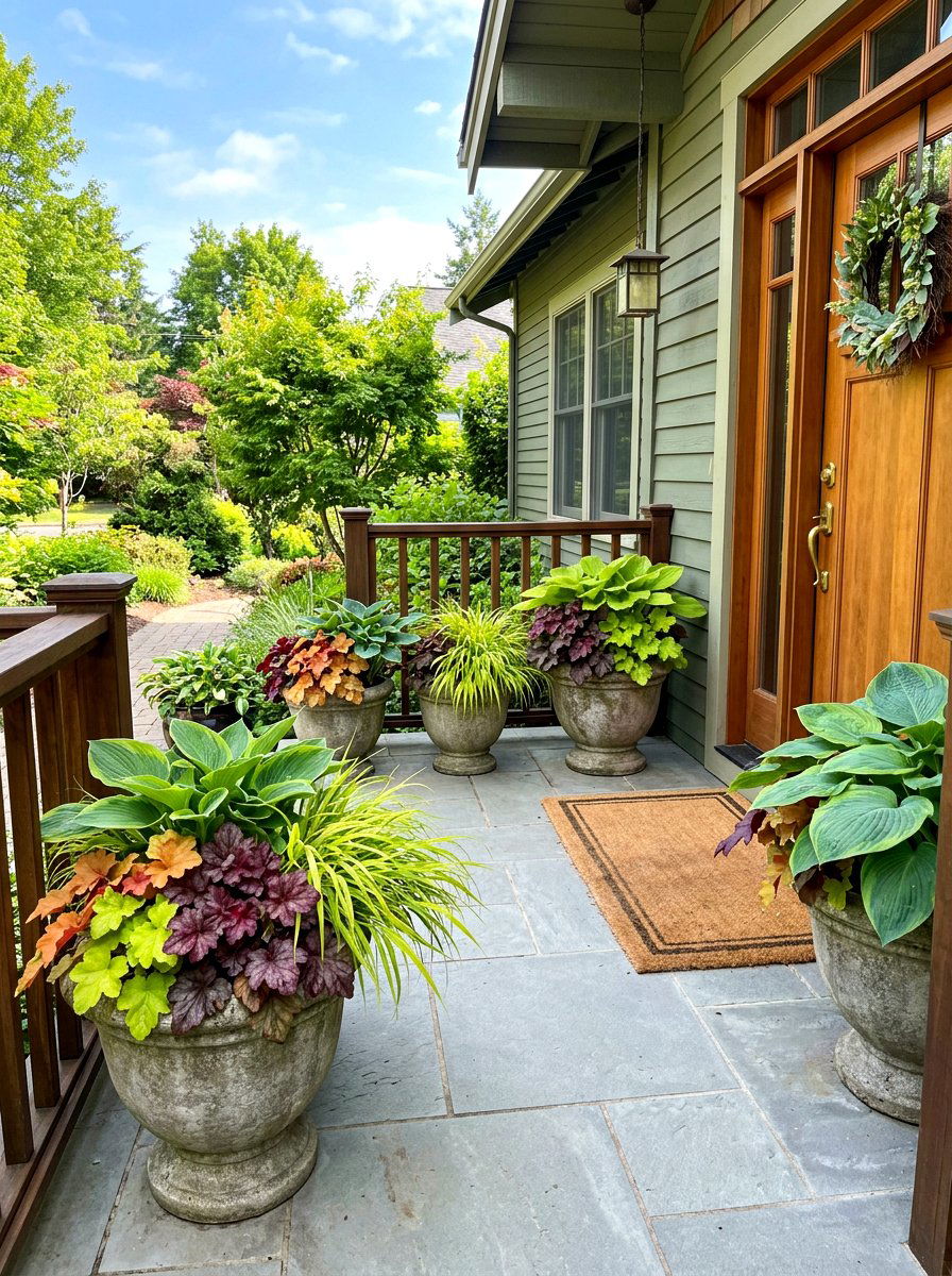 Perennial Porch Container Garden - 30 porch planter arrangement ideas