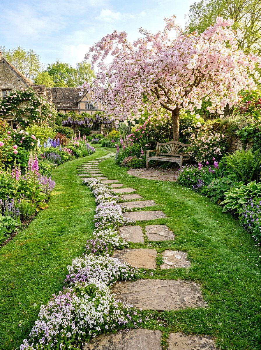 Perennial flower border - 30 budget front yard ideas