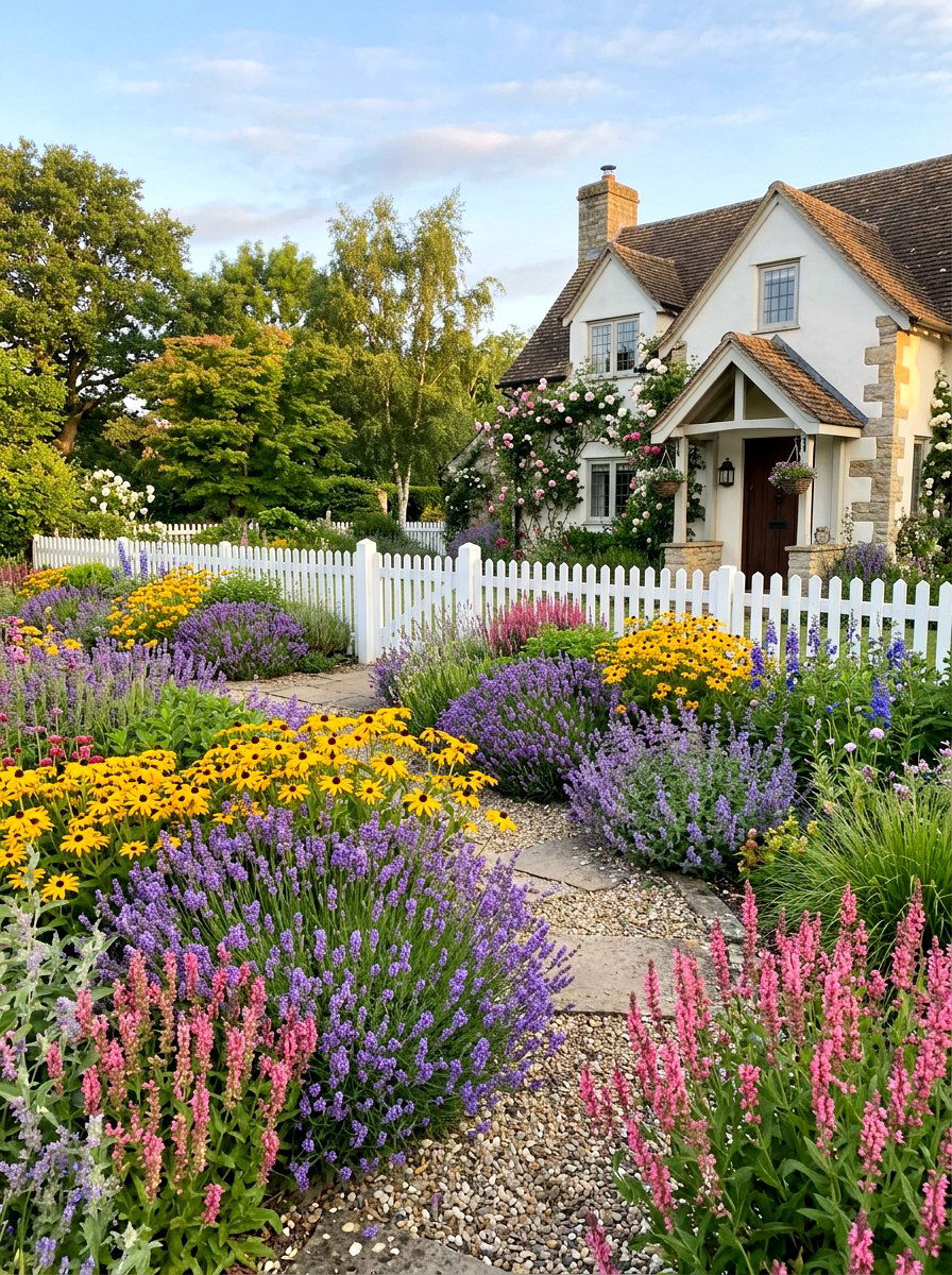 Perennial flower garden - 30 low maintenance front yard ideas