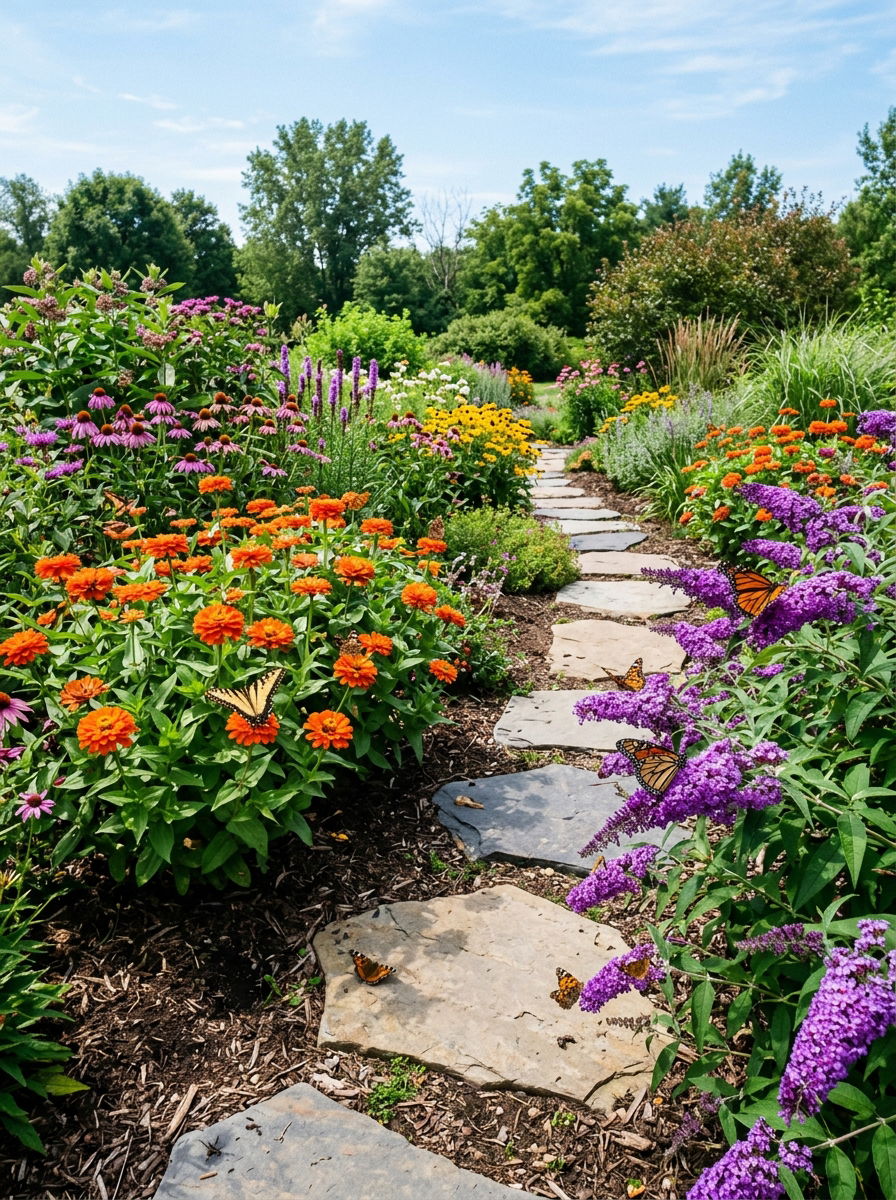 Perennial garden for butterflies - 30 perennial flower bed ideas