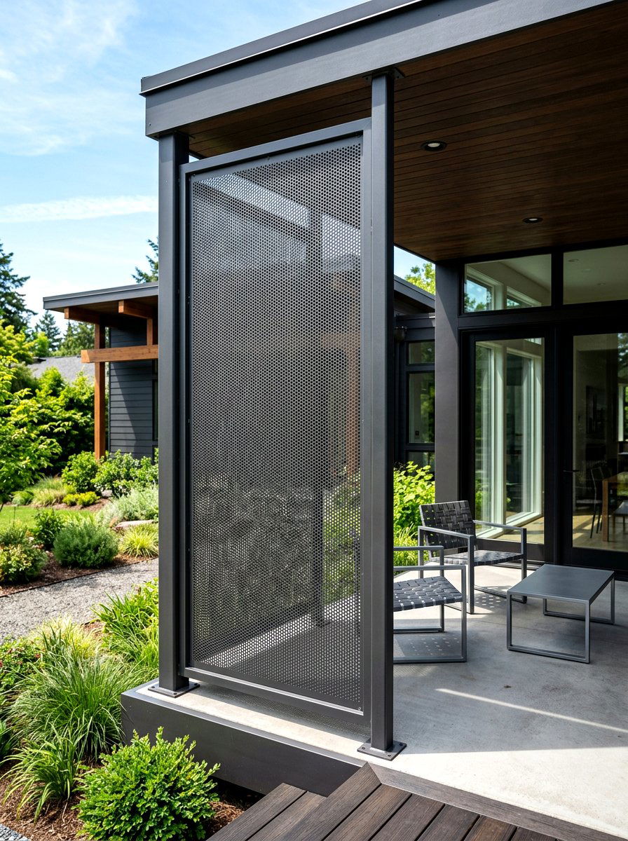 Perforated Aluminum Privacy Sheet - 30 porch privacy screen ideas