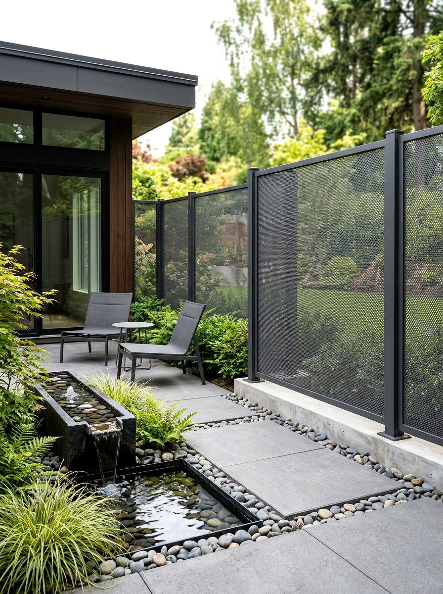 Perforated Metal Panel Fence - 30 metal fence ideas