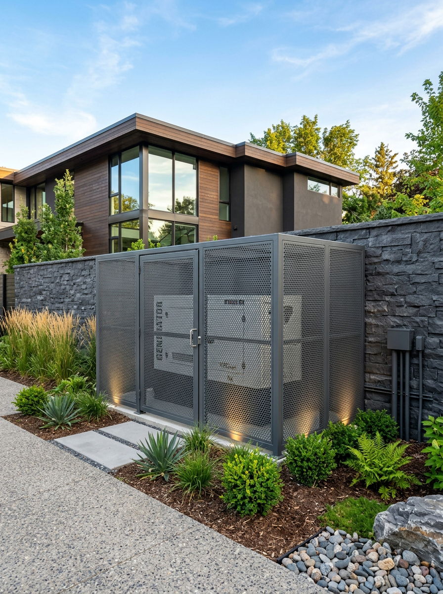 Perforated Steel Equipment Screen - 30 utility area screen ideas
