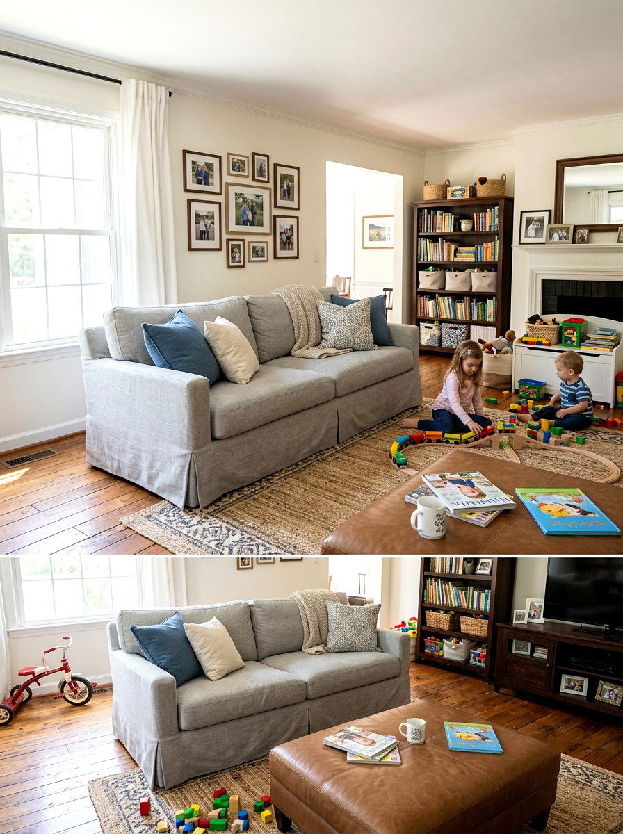 Performance fabric skirted sofa - 30 skirted sofa ideas