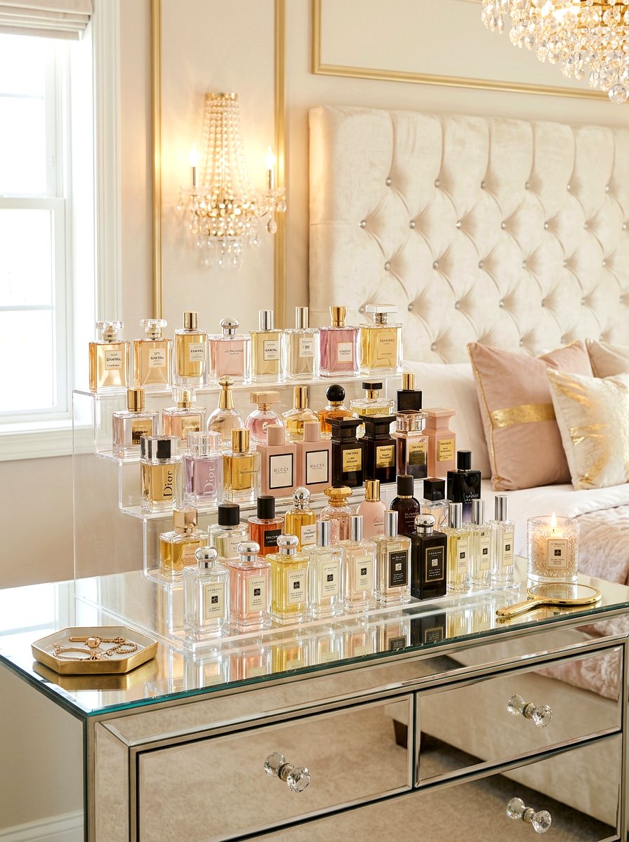 Perfume Display Stand - 30 beauty product storage ideas