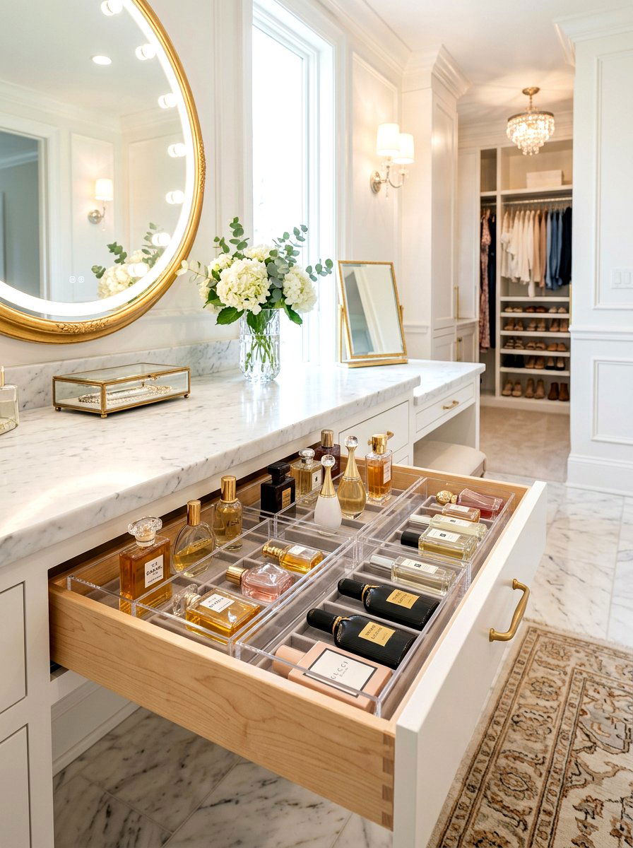 Perfume Drawer Organizer Trays - 30 bathroom drawer inserts ideas