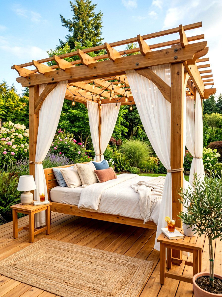 30 cabana bed patio ideas for lounge-ready outdoor comfort