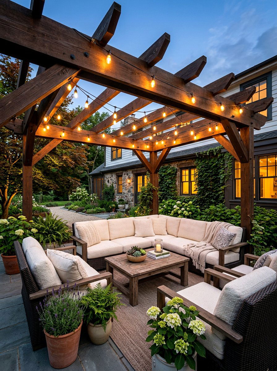 Pergola Bistro Lighting - 30 bistro lights patio ideas