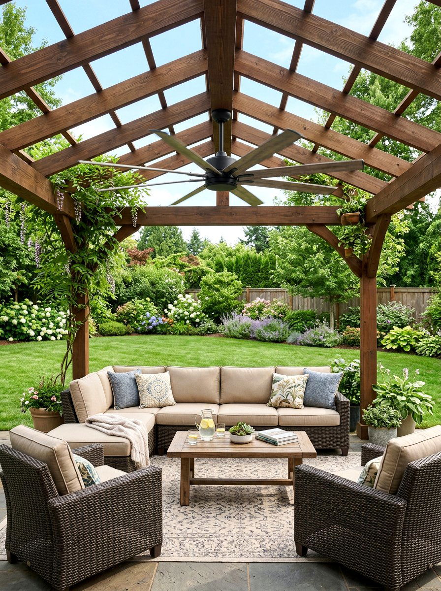 Pergola Ceiling Fan - 30 pergola decorating ideas